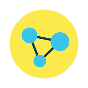 Icon of three interconnected dots